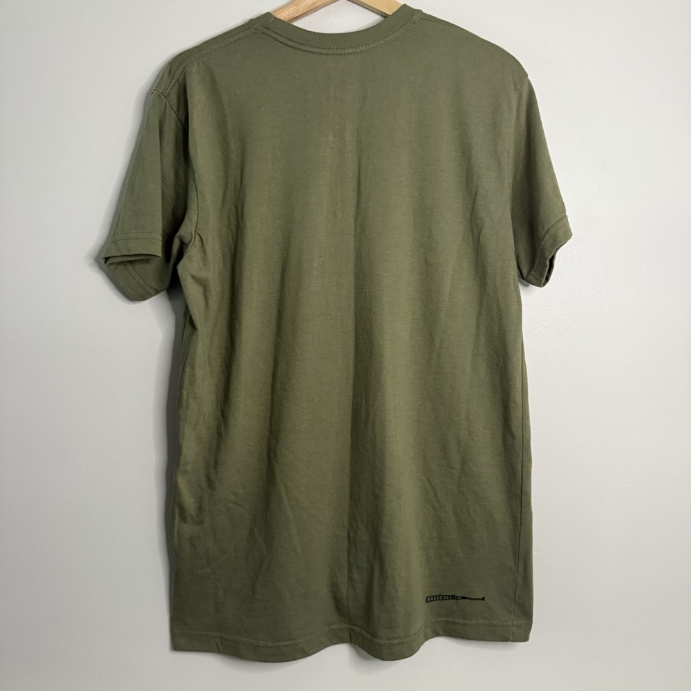 Baseballism Army Green Retired Short Sleeve Crewneck Shirt Mens Large - Picture 5 of 6